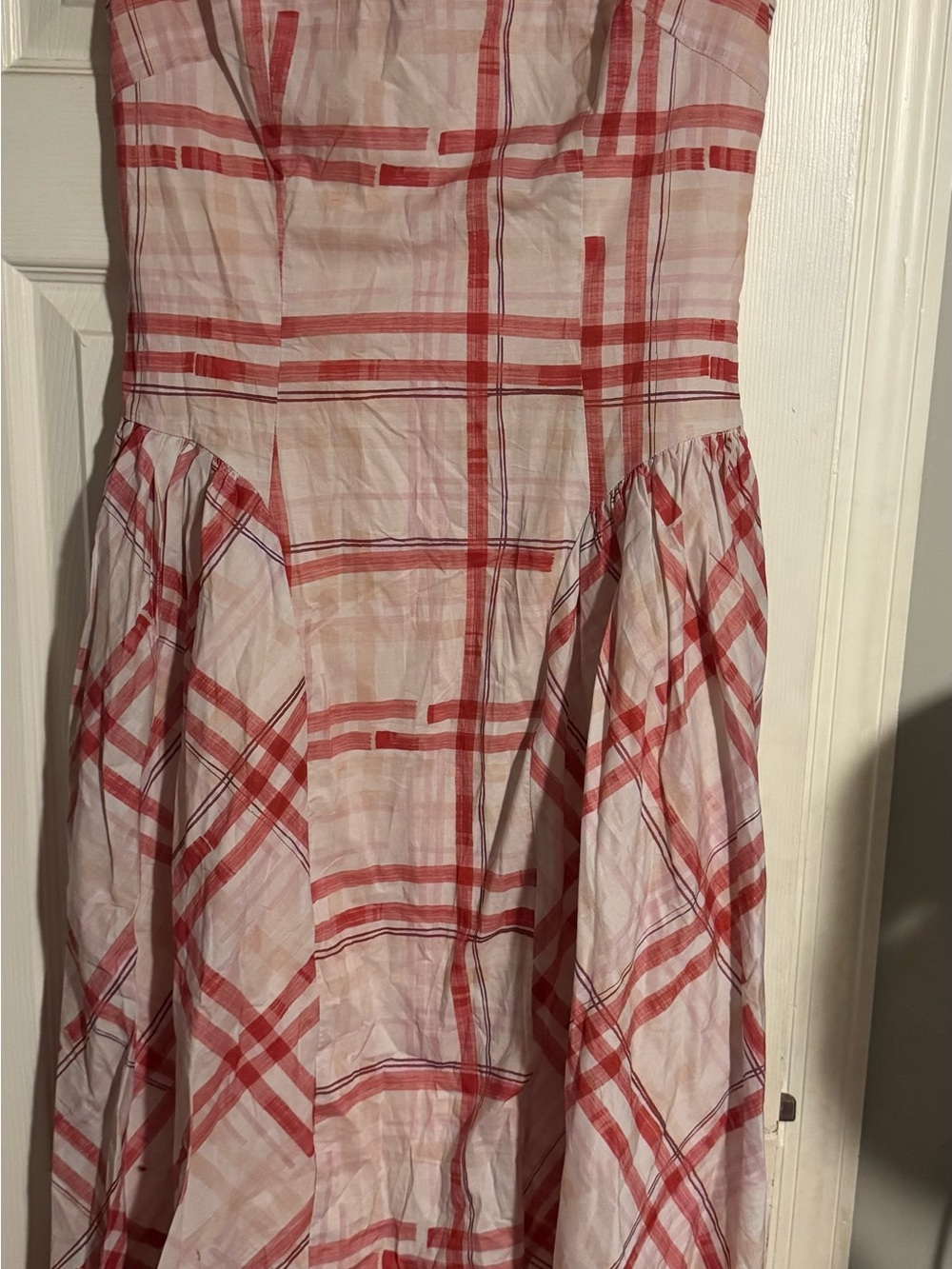 AUREUM Red & White Plaid Maxi Dress